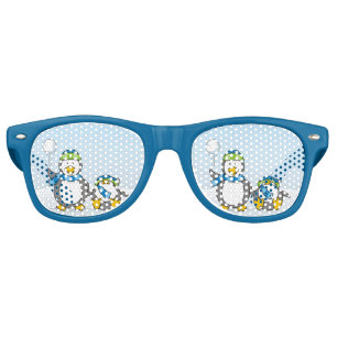 Lunettes De Fête Retro Pingouins à neige
