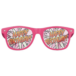 Lunettes De Fête Retro Pink Fun HAPPY BANTHDAY Modern Comic Book