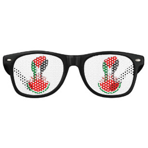 Lunettes De Fête Retro Poing de résistance palestinienne sur le symbole d