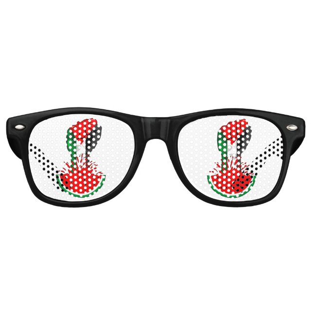 Lunettes De Fête Retro Poing de résistance palestinienne sur le symbole d (Devant)