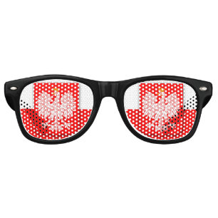 Lunettes De Fête Retro Pologne Drapeau Patriotique Polska Voyage Europe