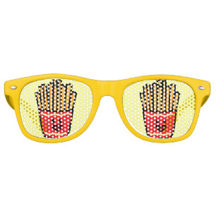 Lunettes De Fête Retro Pommes frites heureuses