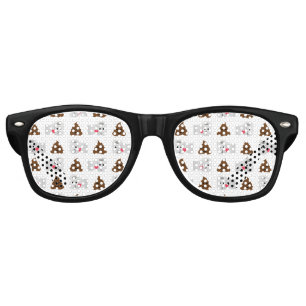 Lunettes De Fête Retro poop emoji et papier de toilette