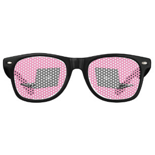 Lunettes De Fête Retro Portable gris avec logo d'oiseau