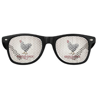 Lunettes De Fête Retro Poulet de roche barrée