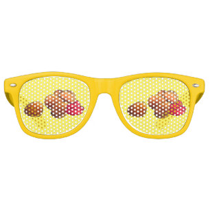 Lunettes De Fête Retro Poulet Nuggets Ketchup Junk Fast Food Foin