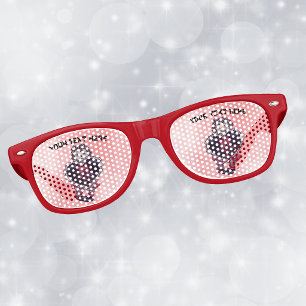 Lunettes De Fête Retro Poupée gothique Bas rayés Cœur noir rose