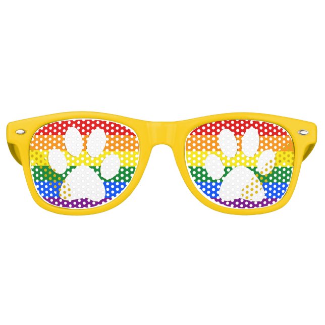 Lunettes De Fête Retro Pride Rainbow Doggy Paws (Devant)