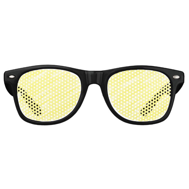 Lunettes De Fête Retro publicité jaune pastel personnalisée couleur unie  (Devant)