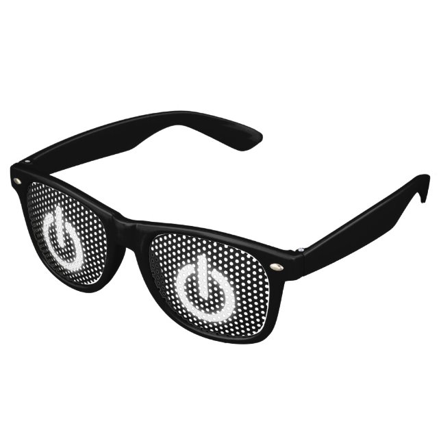 Lunettes De Fête Retro Puissance brillante sur le symbole drôle (Angulaire)