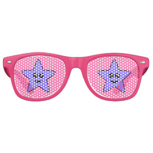 Lunettes De Fête Retro Purple Happy Star Party Shades