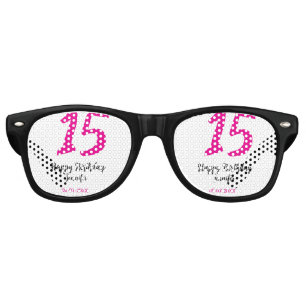 Lunettes De Fête Retro quiencenera 15e anniversaire ajouter date année te