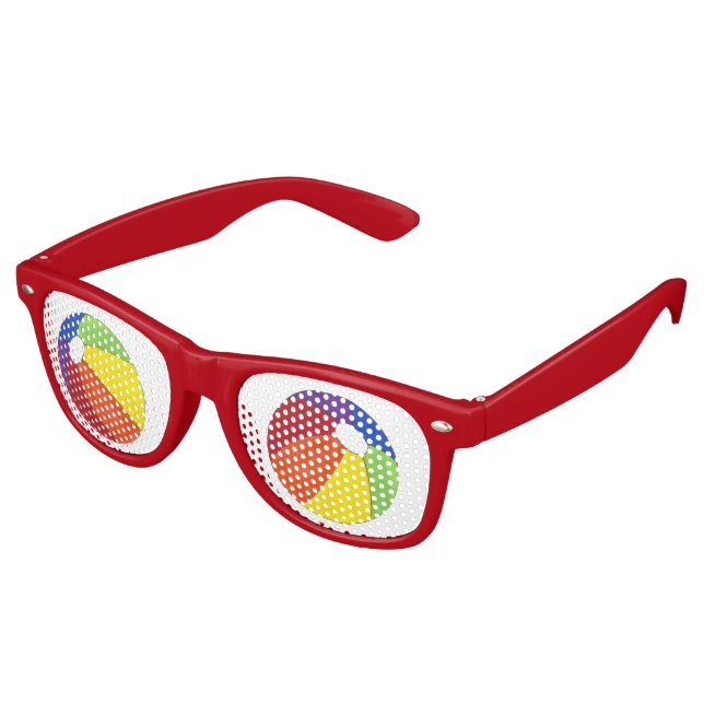 Lunettes De Fête Retro Rainbow Beach Ball Beachball Summer Party Shades (Angulaire)