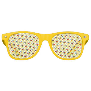 Lunettes De Fête Retro Rainbow Heart Motif