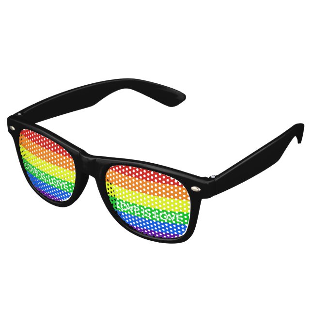 Lunettes De Fête Retro Rainbow Love is Love Gay pride Parade (Angulaire)