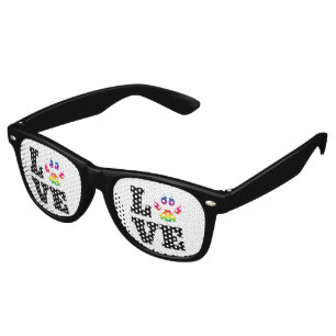 Lunettes De Fête Retro Rainbow paw