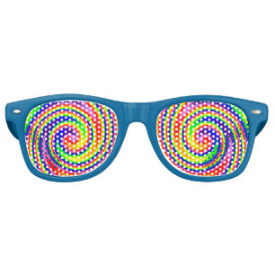 Lunettes De Fête Retro Rainbow Swirl coloré joyeux amusant Artiste