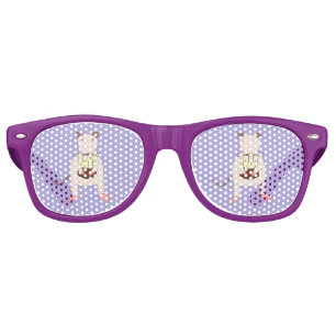 Lunettes De Fête Retro Rat de Siamese avec gâteau d'anniversaire