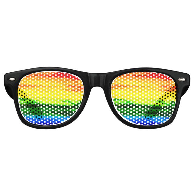 Lunettes De Fête Retro Rayures arc-en-ciel (Devant)