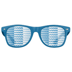 Lunettes De Fête Retro Rayures Blanches Bleues Motif Sans Fin
