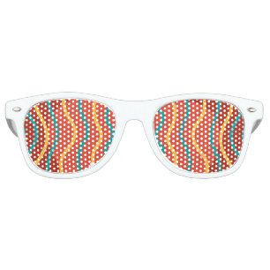 Lunettes De Fête Retro Rayures Colorées Cool