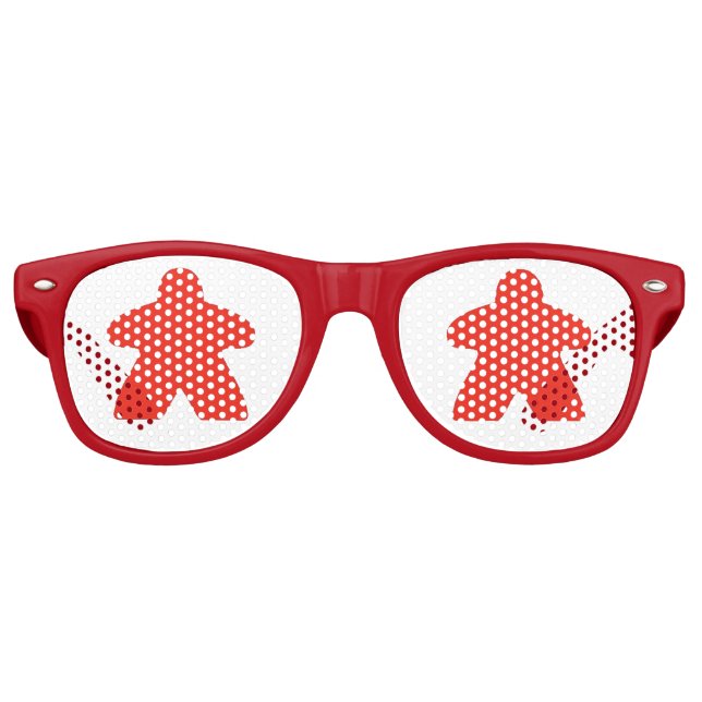 Lunettes De Fête Retro Red Meeple par Blackburn Ink (Devant)