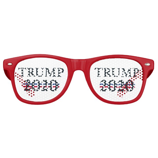Lunettes De Fête Retro Réélire Trump 2020 quatre ans de plus (Devant)