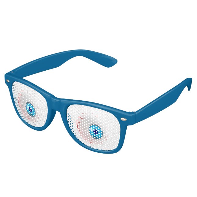 Lunettes De Fête Retro REGARDEZ dans l'oeil bleu sans un clin d'oeil (Angulaire)