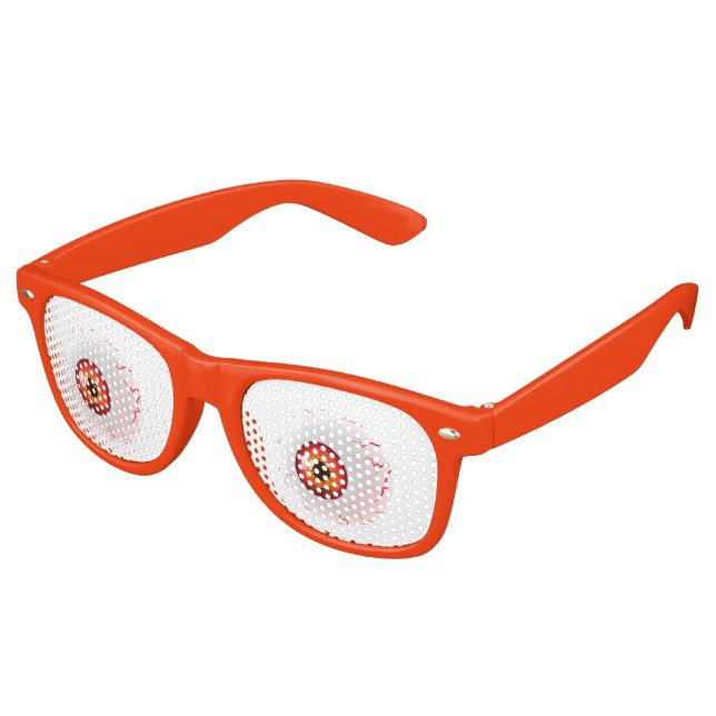 Lunettes De Fête Retro REGARDEZ dans l'oeil orange sans clignotant (Angulaire)