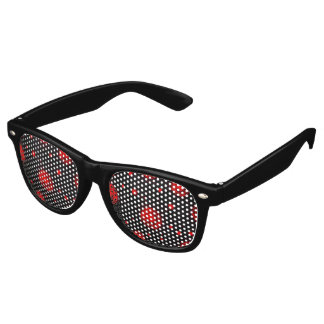 Lunettes De Fête Retro Réseau numérique rouge futuriste
