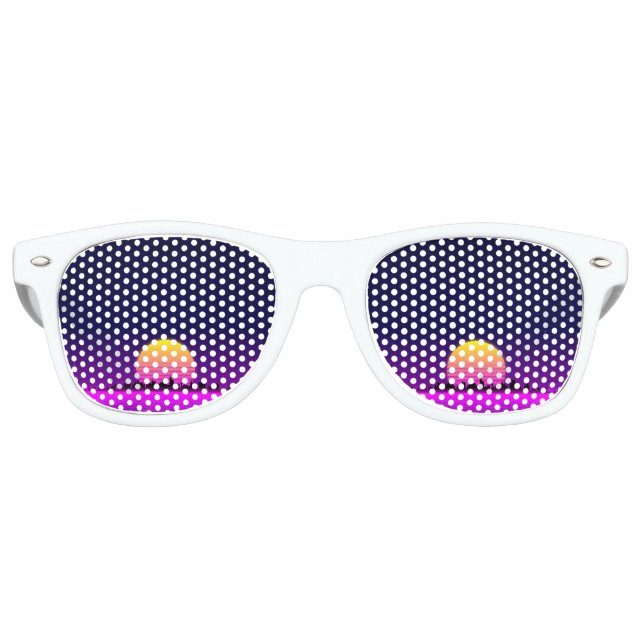 Lunettes De Fête Retro Retro 1980 synthwave lumineux néon lumières ville (Devant)