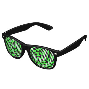 Lunettes De Fête Retro Rétro damier vert noir