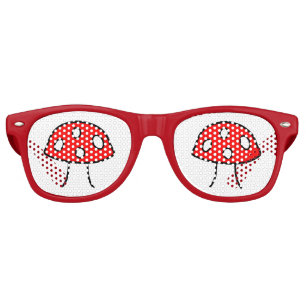 Lunettes De Fête Retro Rétros nuances de partie de champignon rouge