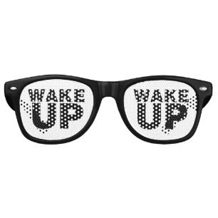 Lunettes De Fête Retro Réveille-toi noir