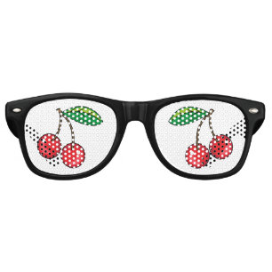 Lunettes De Fête Retro Rockabilly 1950 Red Cherries
