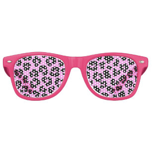 Lunettes De Fête Retro Rockabilly Pink Empreinte de léopard Retro