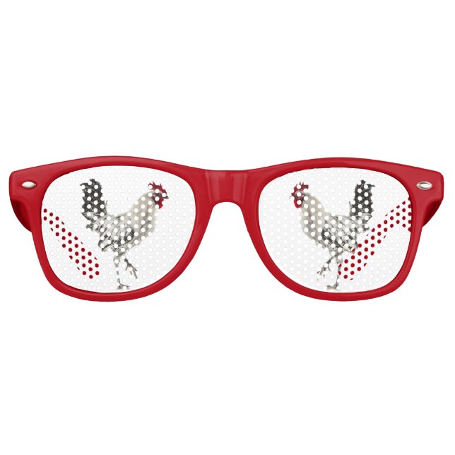 Lunettes De Fête Retro Rooster rouge (Devant)