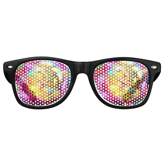 Lunettes De Fête Retro Rose arc-en-ciel psychédélique (Devant)