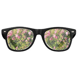 Lunettes De Fête Retro Roses roses en fleurs 
