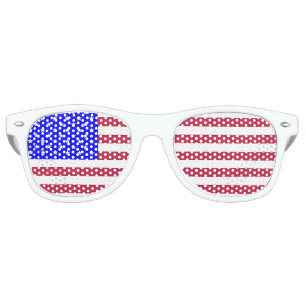 Lunettes De Fête Retro Rouge, blanc et bleu