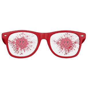 LUNETTES DE FÊTE RETRO ROUGE DRÔLE EMOJI, COMME LA TACHE D'ÉCLABOUSSURE