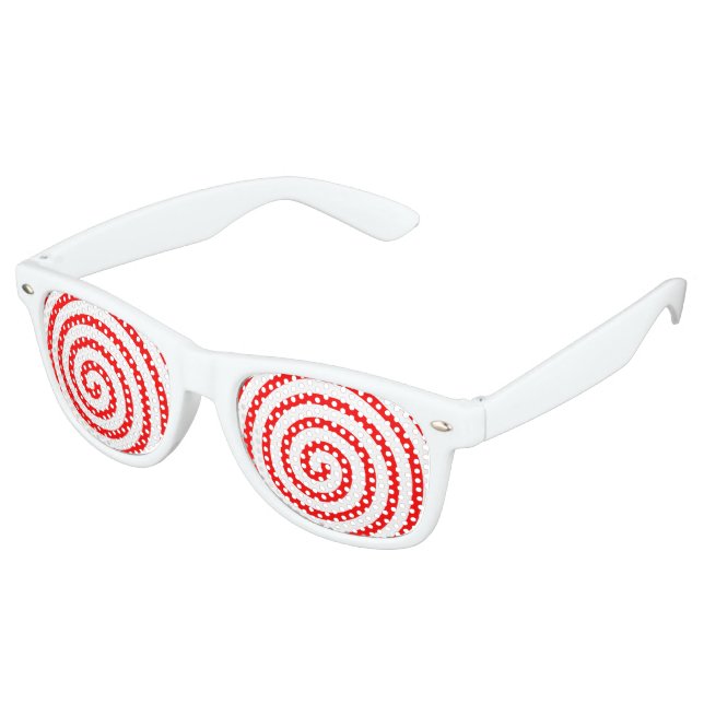 Lunettes De Fête Retro Rouge hypnotisé (Angulaire)