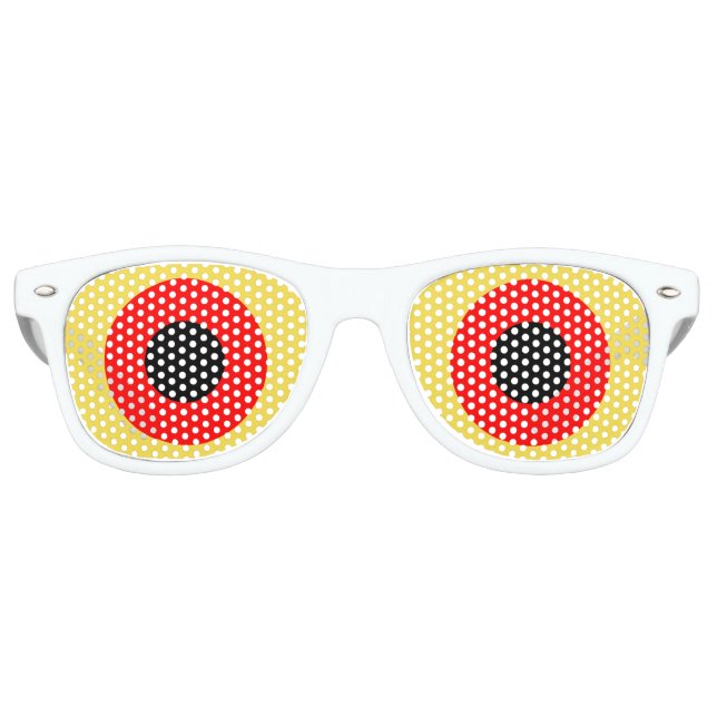 Lunettes De Fête Retro Rouge Yellow Goofy Eyes 4Reggie (Devant)