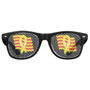 Lunettes De Fête Retro Ruban et drapeau catalans