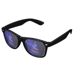 Lunettes De Fête Retro Sapin de Noël SlipperyJoe numérique rouge transluc