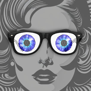 Lunettes De Fête Retro Sapphire Imaginaire couleur yeux