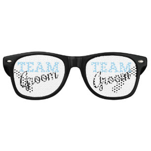 Lunettes De Fête Retro Script Team Groom