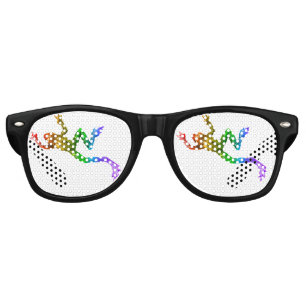 Lunettes De Fête Retro Sculpture de grenouille arc-en-ciel de SlipperyJoe