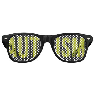 Lunettes De Fête Retro Sensibilisation sur l'autisme adulte noir