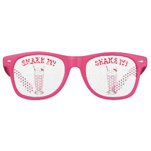 Lunettes De Fête Retro Serrez-Le ! Crème glacée aux fraises roses Boutiqu